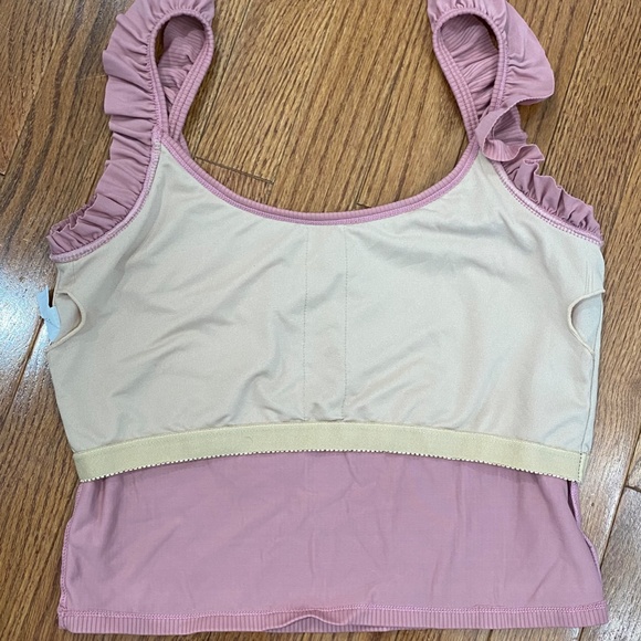 Kortni Jeane Ribbed Rose Ruffle Swim Top - Picture 5 of 7